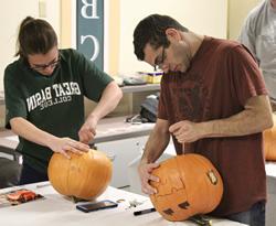 Pumpkin carving students graphic.
